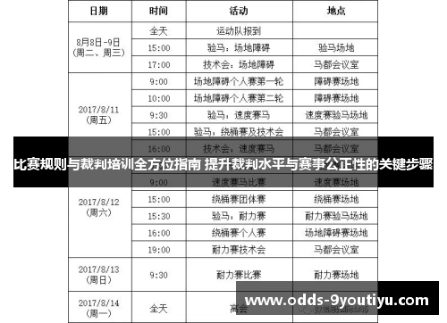 比赛规则与裁判培训全方位指南 提升裁判水平与赛事公正性的关键步骤